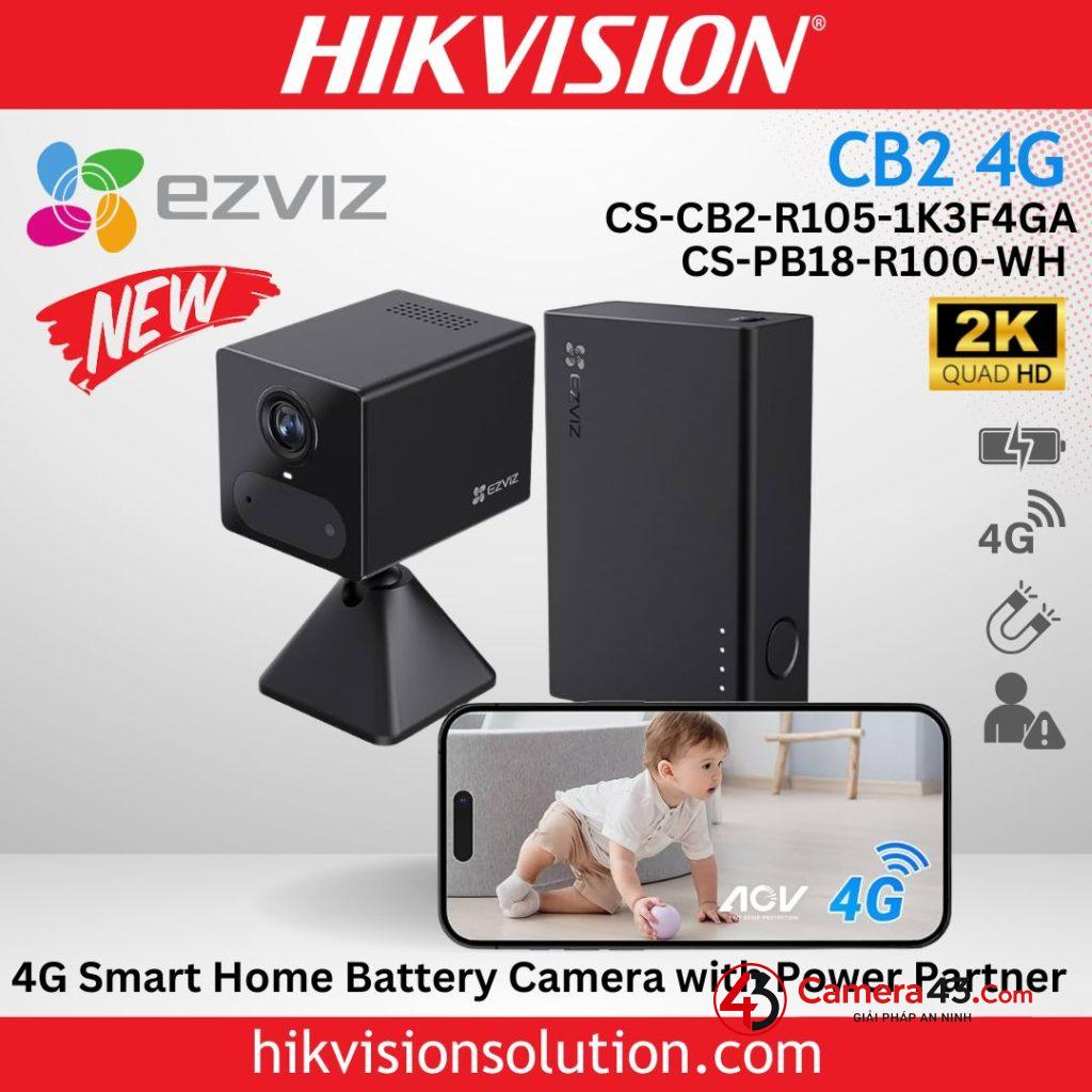 Camera dùng pin 3MP EZVIZ CB2 2K & 4G: kết nối 4G ổn định, giám sát mọi lúc mọi nơi Camera dùng pin 3MP EZVIZ CB2 2K & 4G: kết nối 4G ổn định, giám sát mọi lúc mọi nơi