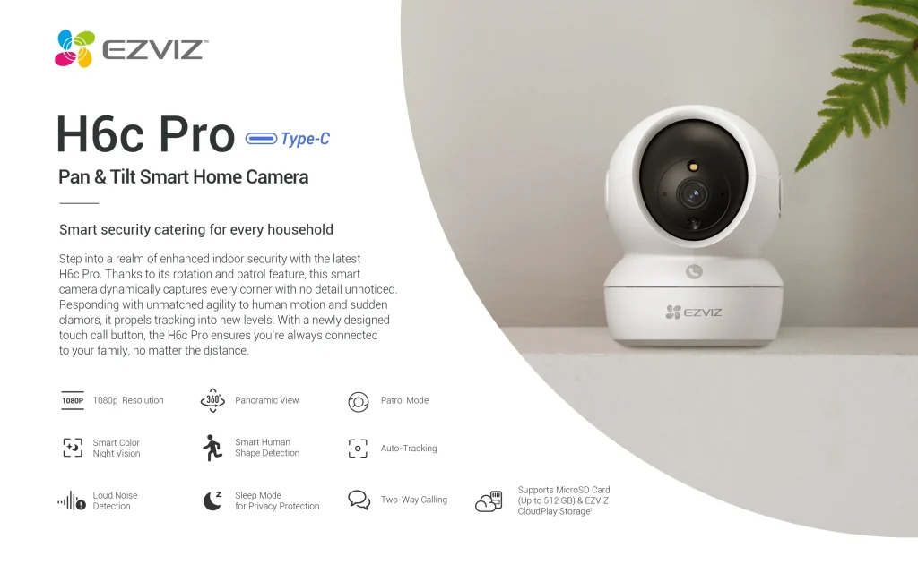 Camera Wifi Ezviz H6C Pro 1080P (Gọi điện qua app, trong nhà)