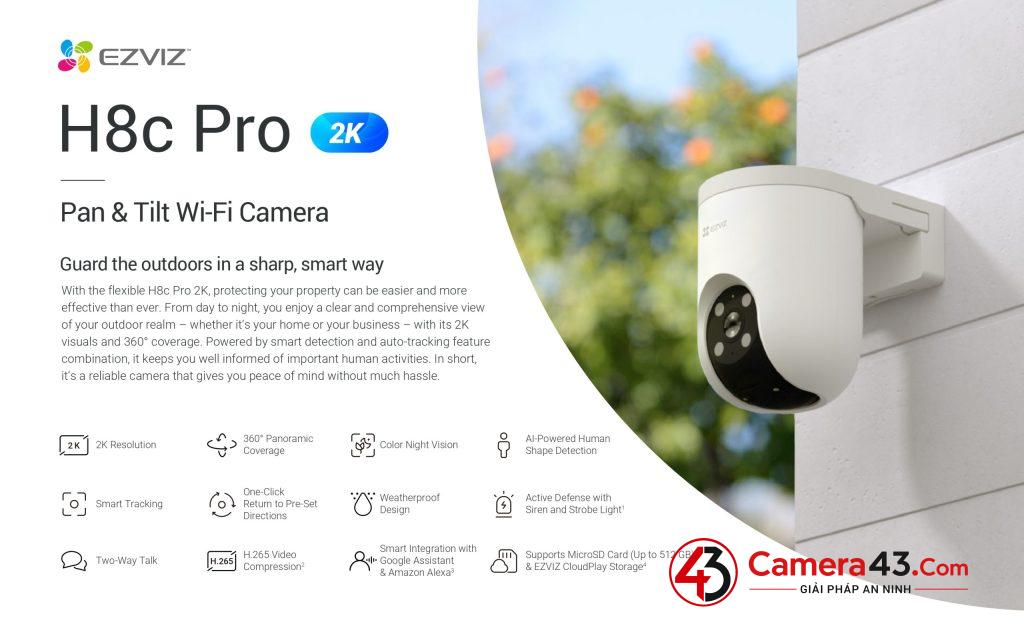 Camera WiFi quay quét EZVIZ H8C Pro 2K 3MP Camera WiFi quay quét EZVIZ H8C Pro 2K 3MP