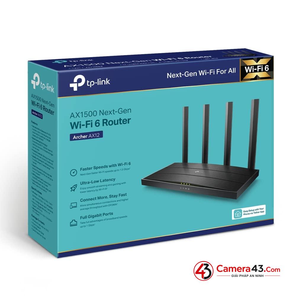 Router WiFi 6 AX1500 TP-LINK Archer AX12 - Kết nối ổn định, không lo giật lag khi chơi game Router WiFi 6 AX1500 TP-LINK Archer AX12 - Kết nối ổn định, không lo giật lag khi chơi game