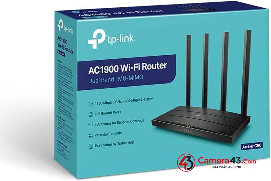 Router Wi-Fi MU-MIMO AC1900 TP-LINK Archer C80 - Công nghệ MU-MIMO, nhiều thiết bị kết nối cùng lúc mượt mà Router Wi-Fi MU-MIMO AC1900 TP-LINK Archer C80 - Công nghệ MU-MIMO, nhiều thiết bị kết nối cùng lúc mượt mà