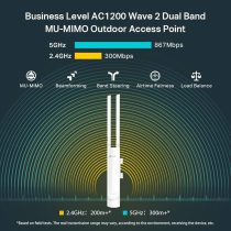 Access Point ngoài trời Dual-band AC1200 Tốc độ 867Mbps TP-LINK EAP225-Outdoor